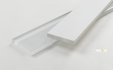 MIA WHITE GLOSSY GLASS TILE 2" X 16" - 3