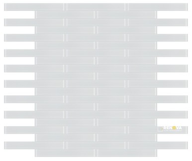 MIA WHITE GLOSSY GLASS TILE 2" X 16" - 2
