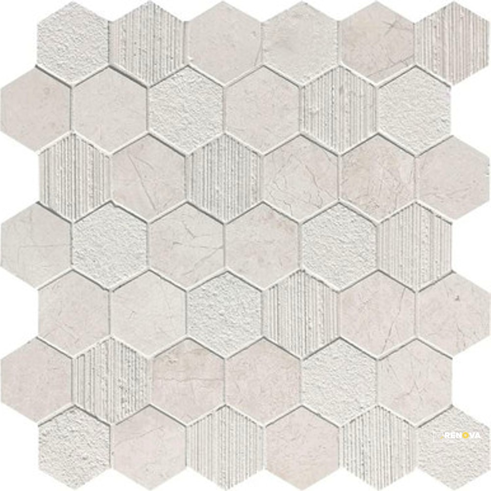 TERRA NOVA HONED MULTI FINISH HEX MOSAIC 2" X 2"