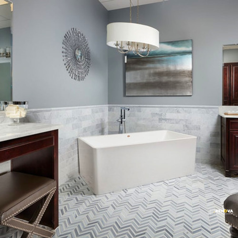 GREY POLISHED CHEVRON MOSAIC - 2