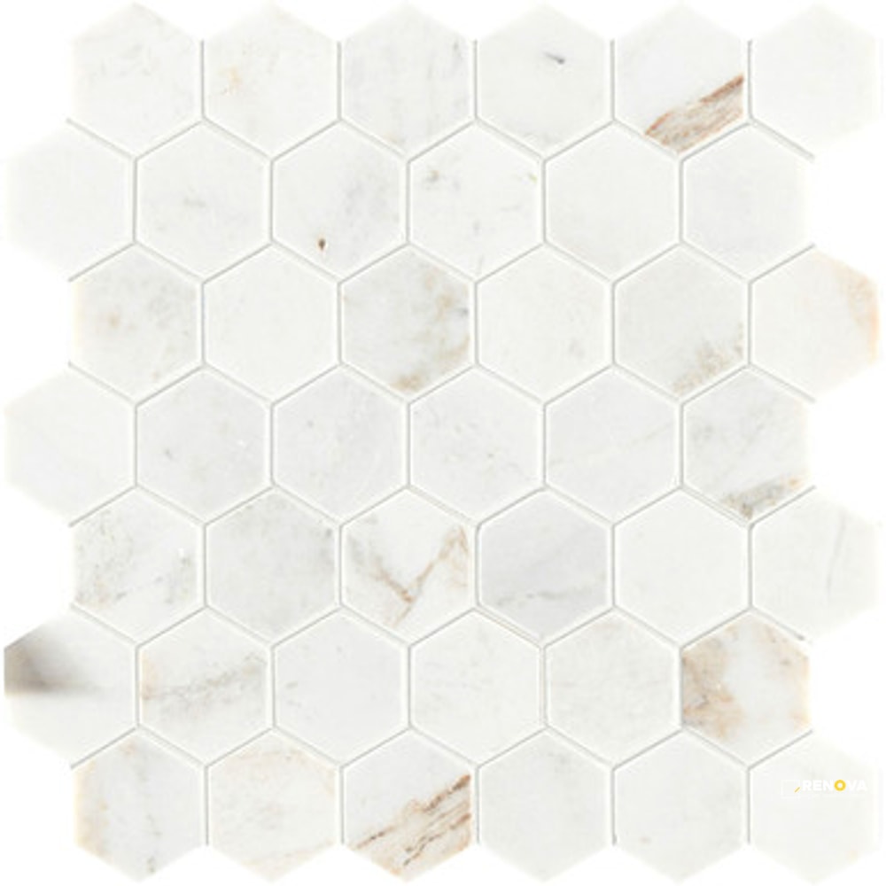 CALACATTA UMBER HONED HEXAGON MOSAIC 2" X 2"