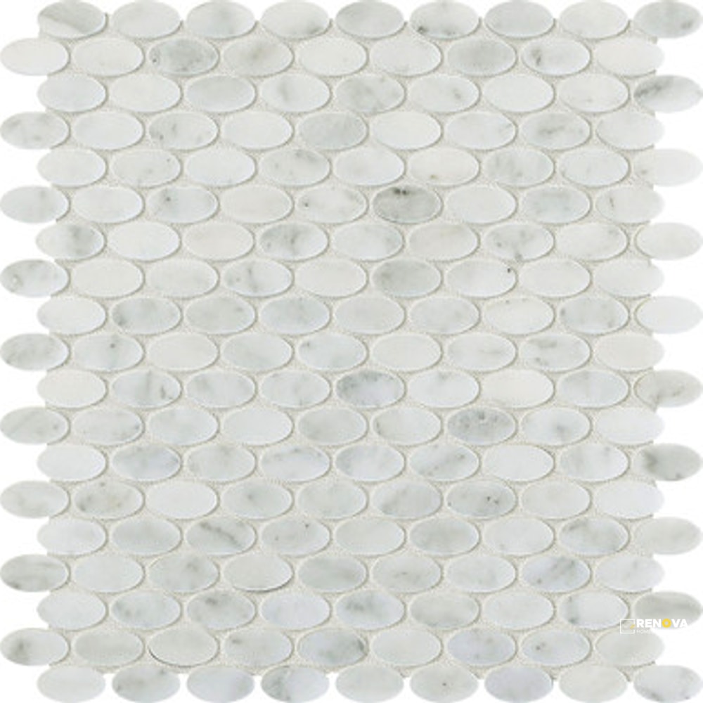 CALACATTA GRIS HONED ELLIPSE MOSAIC