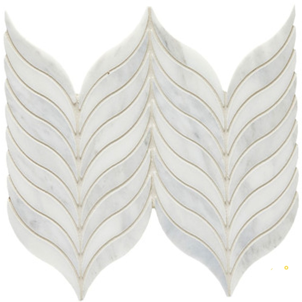 CALACATTA GRIS HONED FEATHER MOSAIC