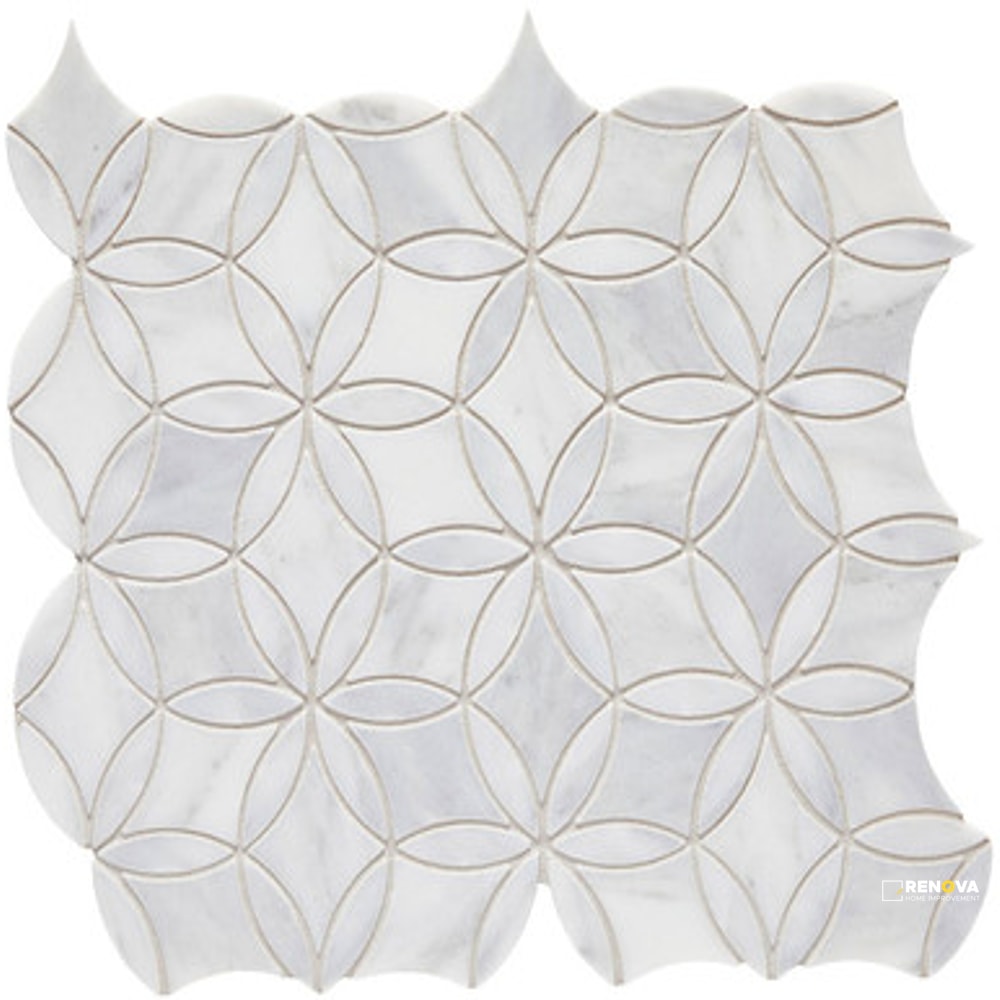 CALACATTA GRIS HONED FLOWER MOSAIC