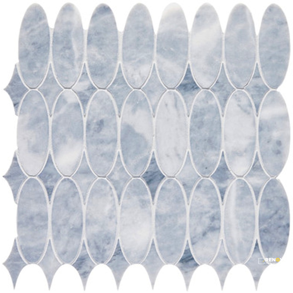 SKY BLUE HONED OVAL MOSAIC