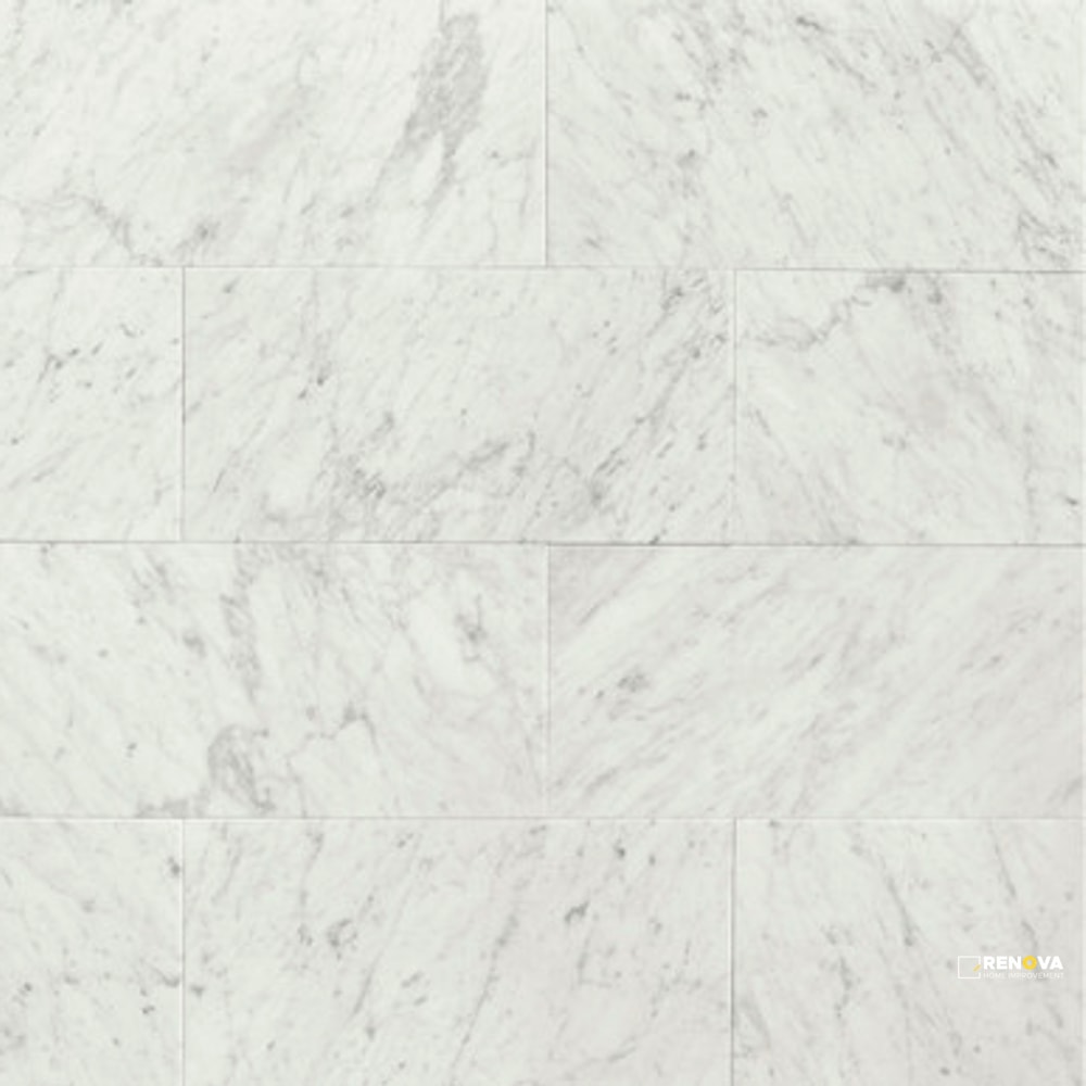 WHITE CARRARA HONED 12" X 24"