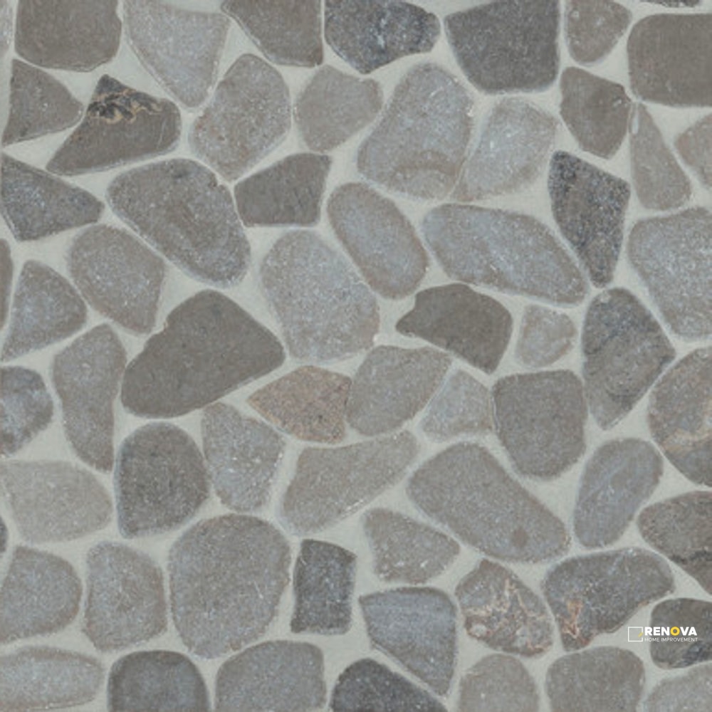 WATERBROOK PEWTER GREY MEDIUM SLICED PEBBLE MOSAIC