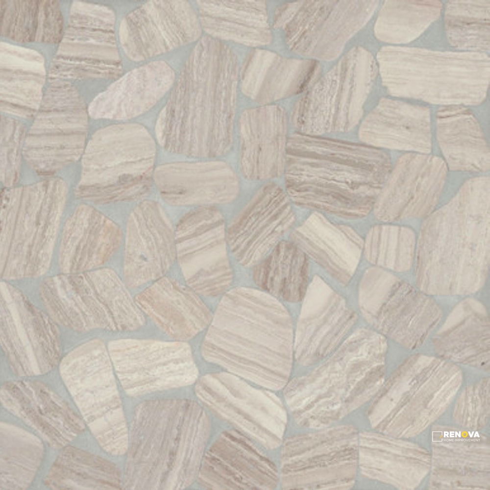 WATERBROOK ASHEN GREY MEDIUM SLICED PEBBLE MOSAIC
