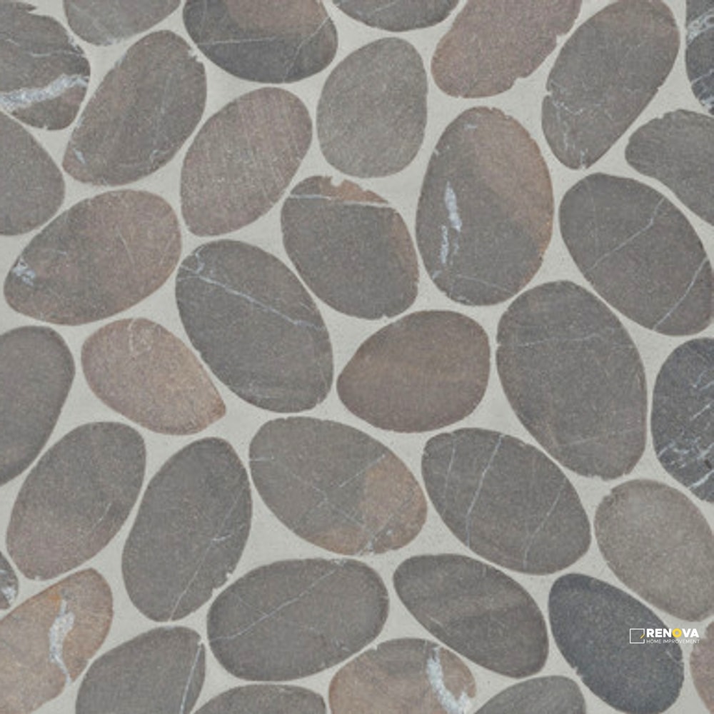 WATERBROOK DARK GREY JUMBO SLICED PEBBLE MOSAIC