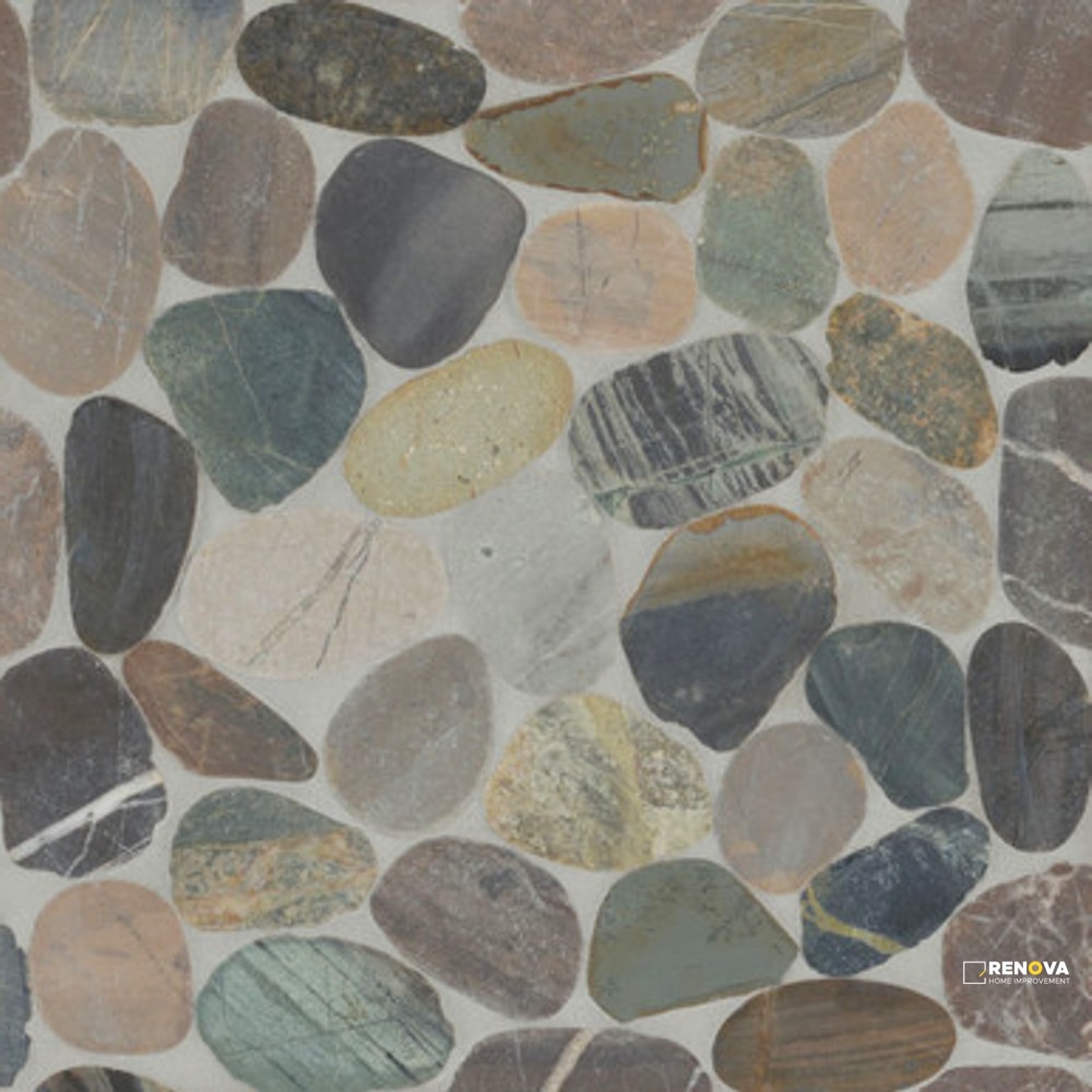 WATERBROOK GREY MIX JUMBO SLICED PEBBLE MOSAIC