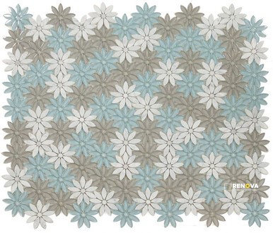 DAISY WHITE SKY MOSAIC 10" X 11.25"