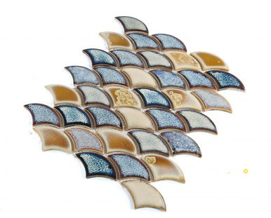 DRAGON SCALE OLIVE MOSAIC 10" X 12" - 2
