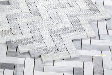 CHEVRON LONG LOFT MOSAIC 11.5" X 12.5" - 2