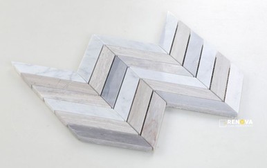 CHEVRON BLUE MOSAIC 8" X 12" - 2
