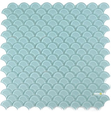 DRAGON SCALE BLUE MOSAIC 10" X 12"
