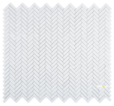 CHEVRON LONG THASSOS MOSAIC 11" X 12.5"