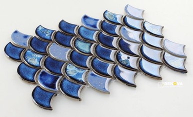 DRAGON SCALE ROYAL BLUE MOSAIC 9.75" X 12" - 2