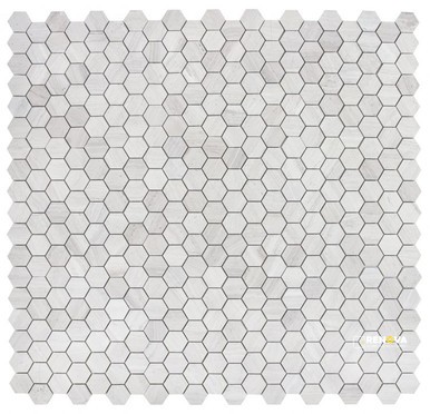 HEXAGON GREY MOSAIC 2" X 2"