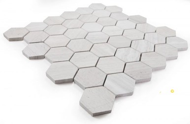 HEXAGON GREY MOSAIC 2" X 2" - 2