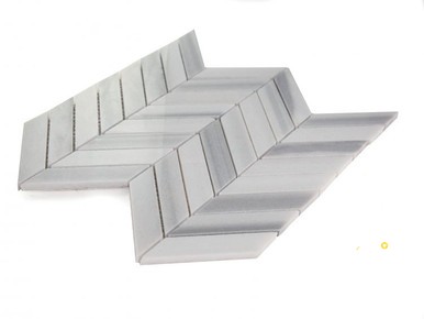 CHEVRON MARMALA WHITE MOSAIC 11" X 11" - 2