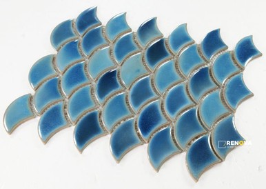 DRAGON SCALE NAVY MOSAIC 9.75" X 12" - 2