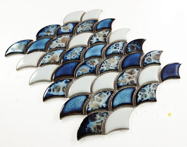 DRAGON SCALE OCEAN MOSAIC 9.75" X 12" - 2