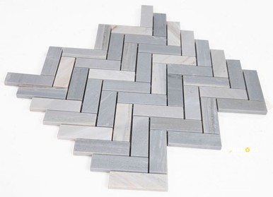HERRINGBONE ITALIAN BLUE MOSAIC 11" X 11.25" - 2