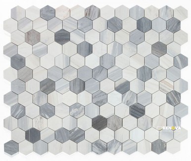 HEXAGON ITALIAN BLUE MOSAIC 3" X 3"