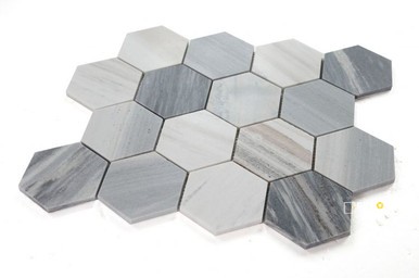 HEXAGON ITALIAN BLUE MOSAIC 3" X 3" - 2