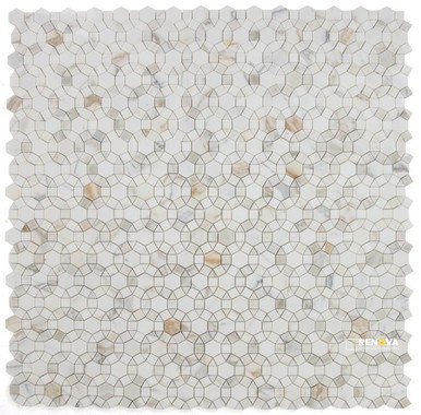 AETHER CALACATTA POLISHED MOSAIC 11.5" X 12"