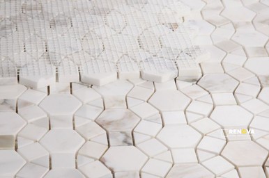 AETHER CALACATTA POLISHED MOSAIC 11.5" X 12" - 2