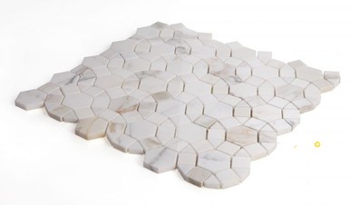 AETHER CALACATTA POLISHED MOSAIC 11.5" X 12" - 3