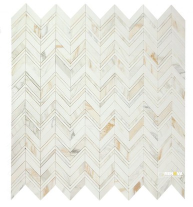 CHEVRON RAVENNA CALACATTA MOSAIC 11.75" X 12.5"