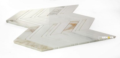 CHEVRON RAVENNA CALACATTA MOSAIC 11.75" X 12.5" - 3