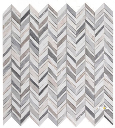 CHEVRON SHADOW BLUE MOSAIC 11.75" X 12"