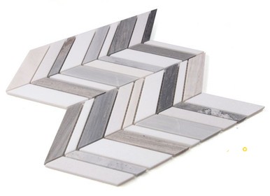 CHEVRON SHADOW BLUE MOSAIC 11.75" X 12" - 2