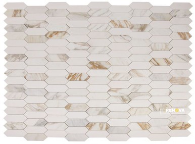 ELONGATED HEXAGON CALACATTA MOSAIC 11.75" X 15"