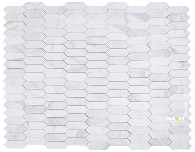 ELONGATED HEXAGON WHITE MOSAIC 11.75" X 15"