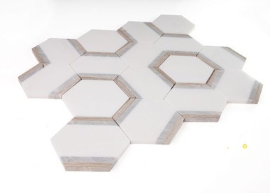 HEXAGON ROYAL SKY MOSAIC 12" X 13.75" - 2