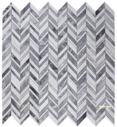 CHEVRON SHADOW LAVA MOSAIC 11.75" X 12"