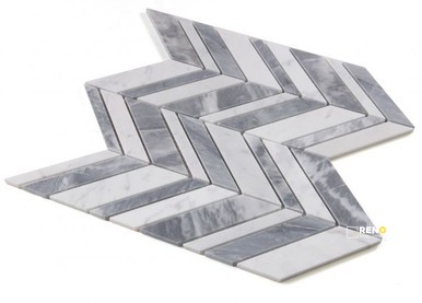 CHEVRON SHADOW LAVA MOSAIC 11.75" X 12" - 2