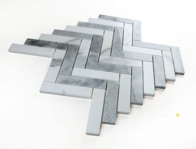 HERRINGBONE CITY GREY MOSAIC 11.25" X 11.25" - 2