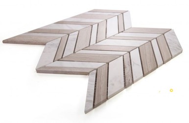 CHEVRON SHADOW LOFT MOSAIC 11.75" X 12" - 2