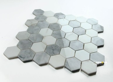 HEXAGON CITY GREY MOSAIC 2" X 2" - 2