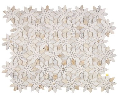 DAISY BLOOM CALACATTA MOSAIC 11.75" X 13.25"