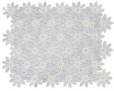 DAISY BLOOM OCEAN MOSIAC 11.75" X 13.25"