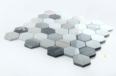 HEXAGON BEACH MOSAIC 2" X 2" - 2