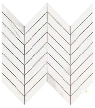 PRESTIGIO STATUARIO LUCIDO CHEVRON MOSAIC 10" X 12"