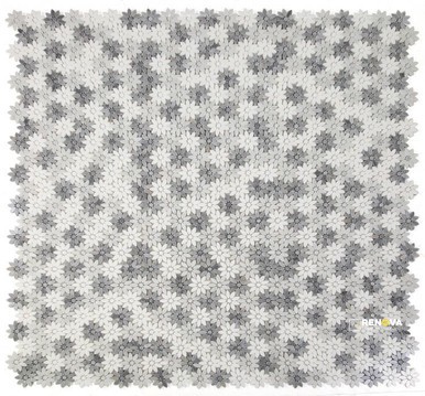 DAISY WILD GREY MOSAIC 12.5" X 13"