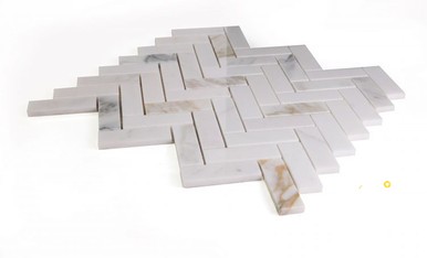 HERRINGBONE SUNRISE POLISHED MOSAIC 11" X 11.25" - 2